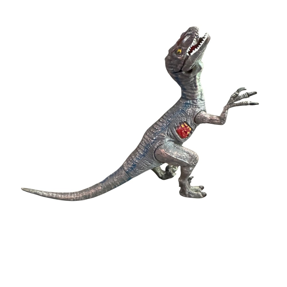 Jurassic World Dominion Battle‎ Damage Velociraptor Blue Figure Sound Gray 9"